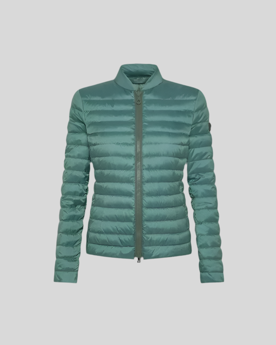 Chaqueta de plumón verde ligera e impermeable para mujer de Parajumpers