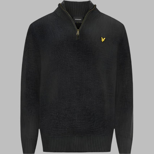 Lyle & Scott Regular Fit Ribbed Quarter Zip Jumper