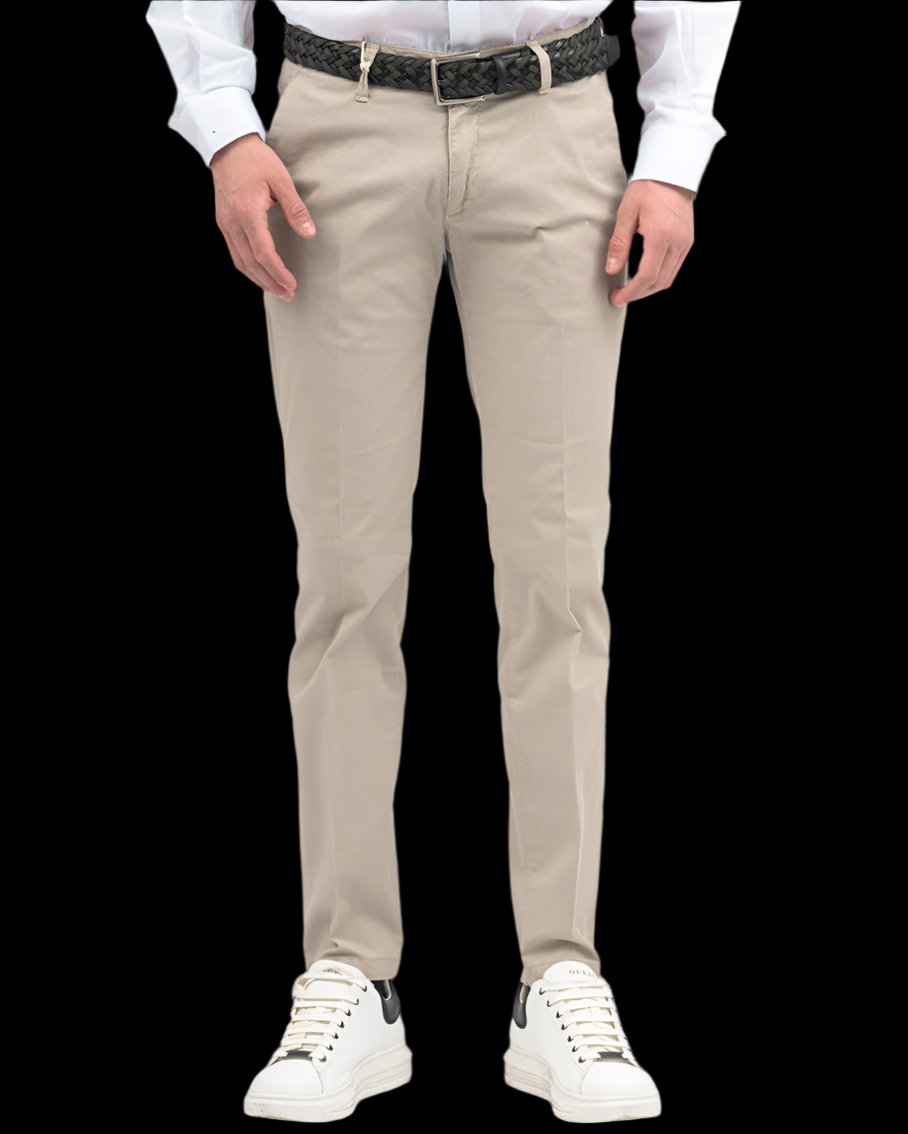 FOUR.TEN T910.223048 Casual Gabardine Basic Chino Trousers for Man