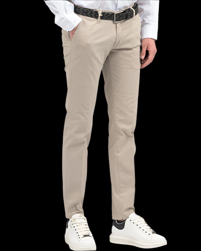 FOUR.TEN T910.223048 Casual Gabardine Basic Chino Trousers for Man