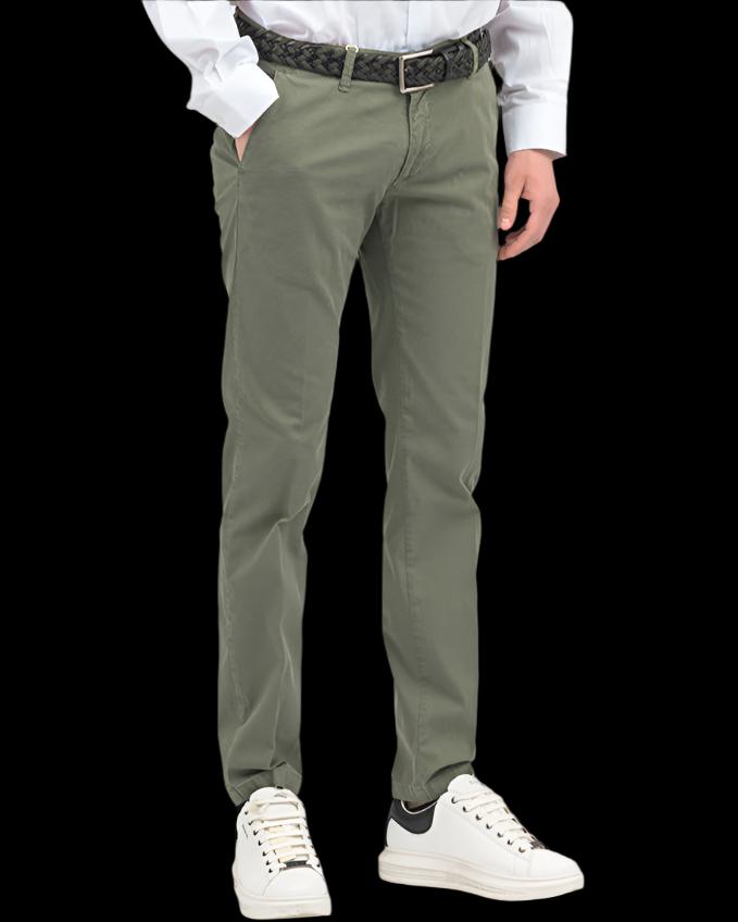 FOUR.TEN T910.223048 Casual Gabardine Basic Chino Trousers for Man