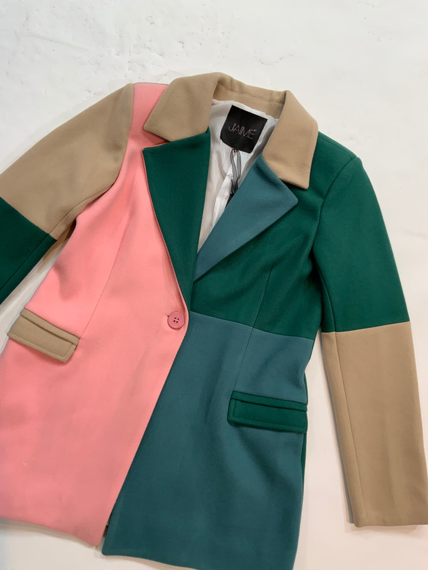 J'AIME WOMAN COAT PINK GREEN BEIGE