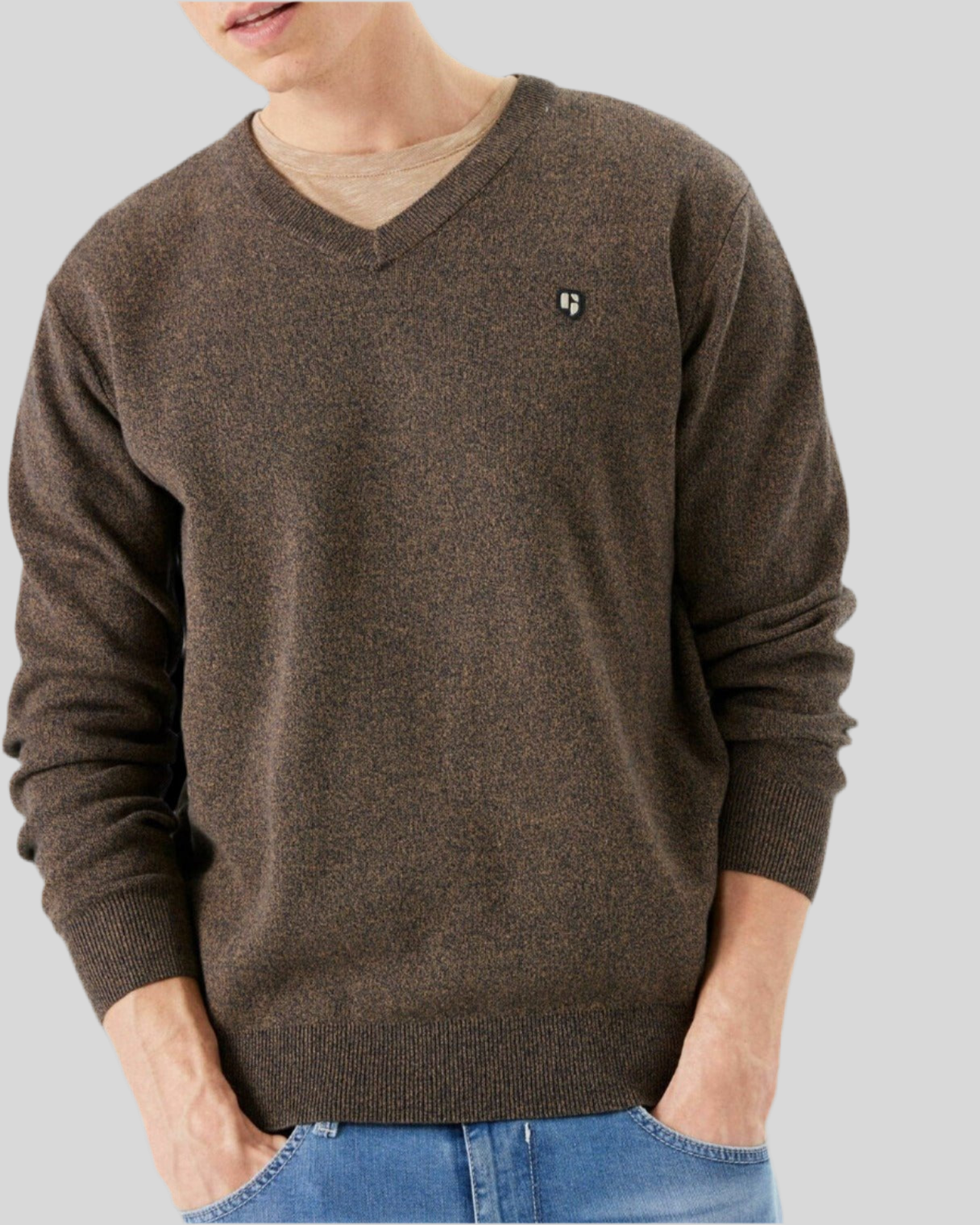 GARCIA : Long Sleeve V-Neck Sweater For Man