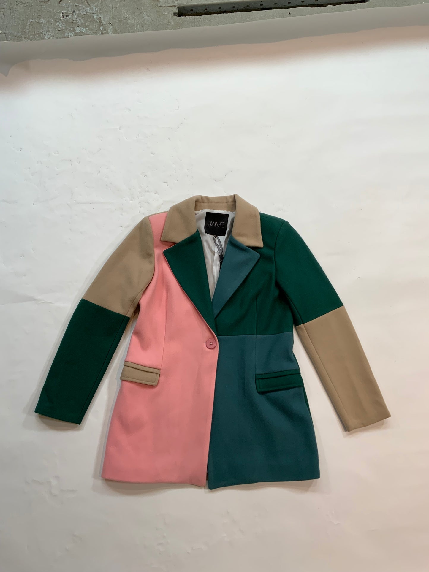 J'AIME WOMAN COAT PINK GREEN BEIGE