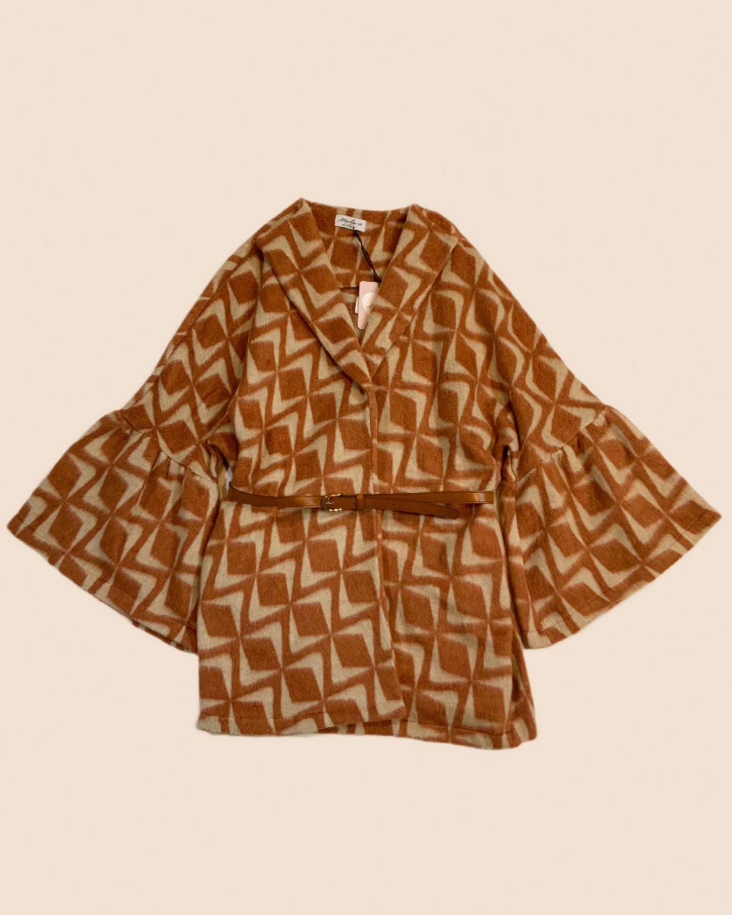 MONAMOUR WOMAN COAT GEOMETRIC BRONZE