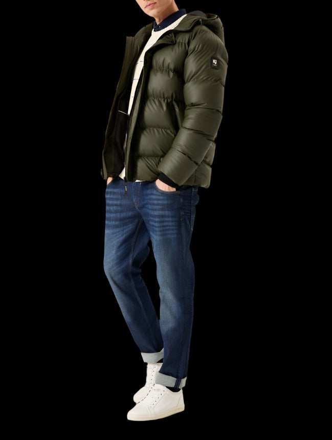 GARCIA : Dark Green Puffer Jacket for Man