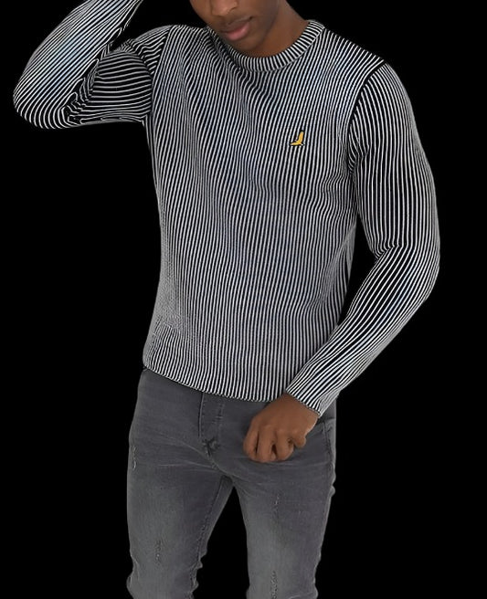 BRAVE SOUL : Crew Neck Twisted Knit Jumper Grey